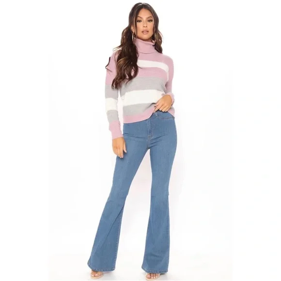 FASHION NOVA Stripe Turtleneck Sweater - Picture 3 of 3